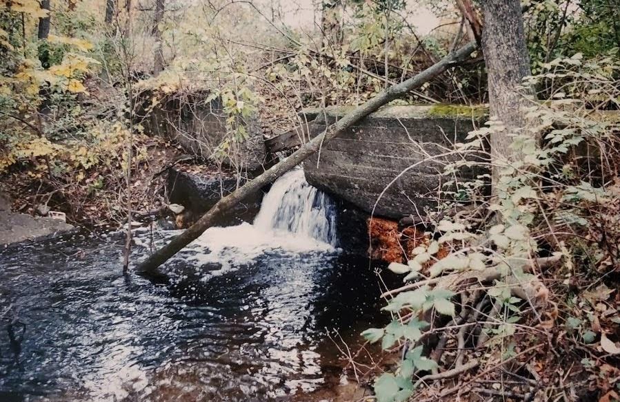 Breached dam north of Rte 52 East opposite Amthors